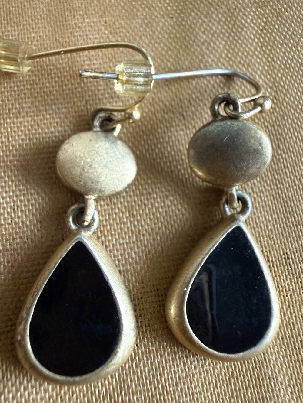 Lia Sophia Black Teardrop Dangle Earrings